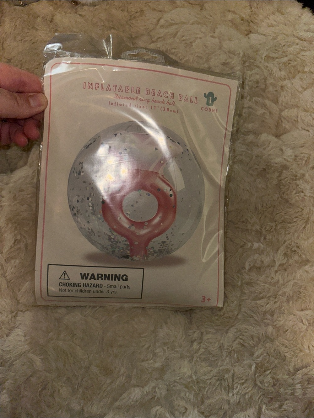 Target Clear Inflatable Beach Ball with Pink Ring